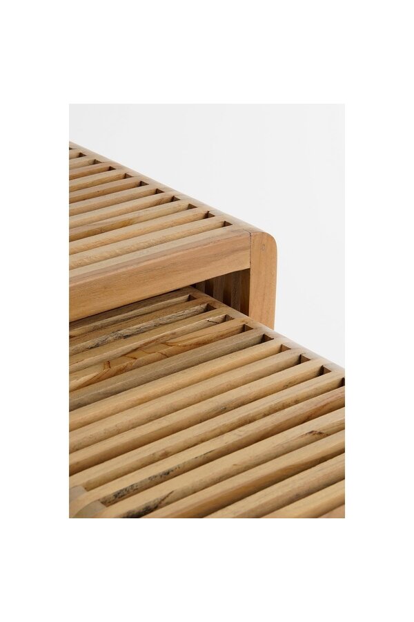 Table d'appoint Yonker - Lot de 3 - L44 x l34 x H50 cm - Bois Recyclé - Marron