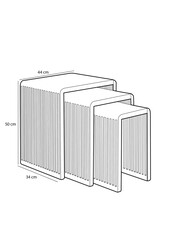 Table d'appoint Yonker - Lot de 3 - L44 x l34 x H50 cm - Bois Recyclé - Marron