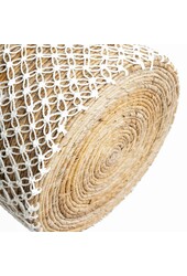 De gekruiste gestikte macramémand - naturel wit - L