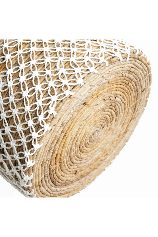 Le panier en macramé à points croisés - blanc naturel - L