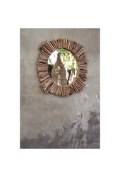 Le Miroir Halo en Bois Flotté - Naturel - M