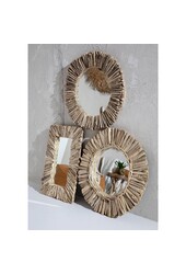 Le Miroir Halo en Bois Flotté - Naturel - M