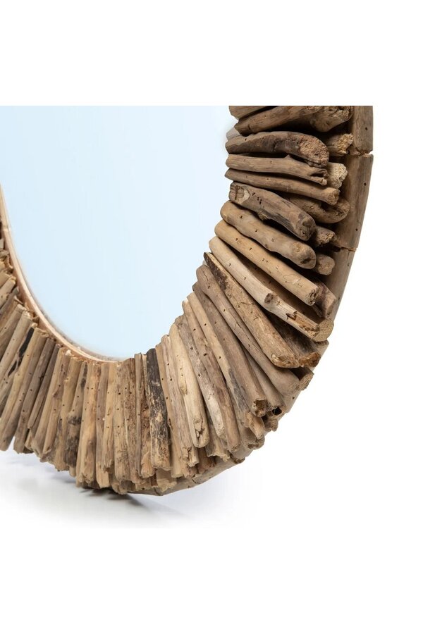 Le Miroir Halo en Bois Flotté - Naturel - M
