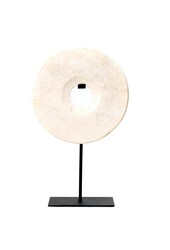 The Marble Disc on Stand - Wit - L
