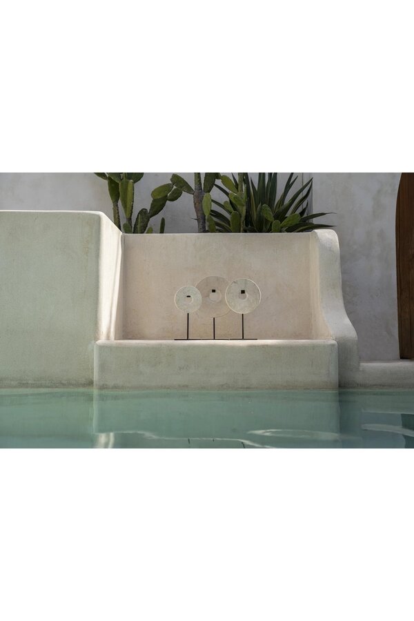 Le Disque de Marbre sur Support - Blanc - L