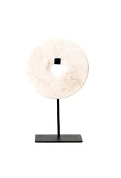 The Marble Disc on Stand - Wit - L