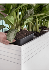 Baq Line-Up Rectangle Blanc Mat (avec bac intérieur et plateau à roulettes)