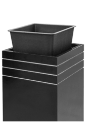 Baq Line-Up Rectangle Noir mat (avec bac intérieur et plateau à roulettes)