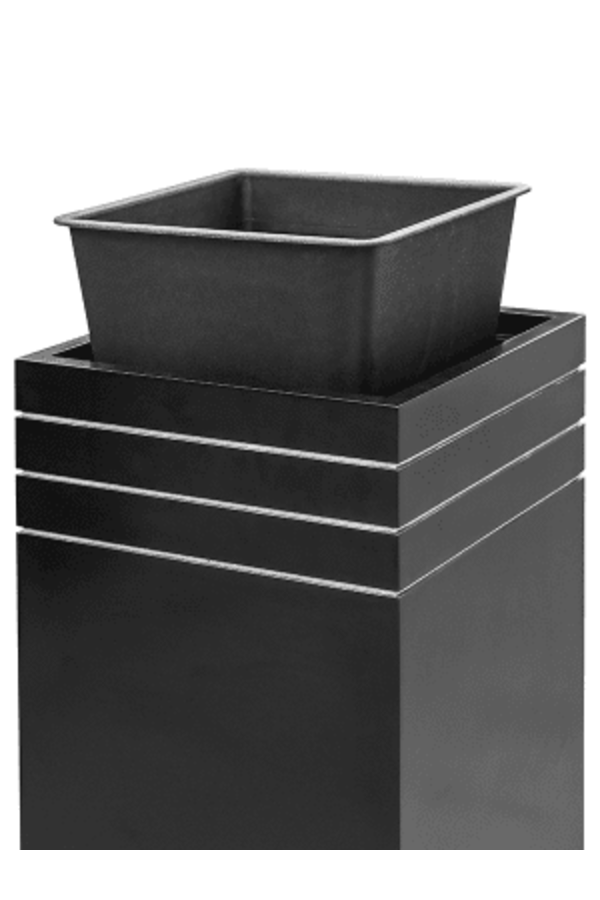 Baq Line-Up Rectangle Matt Black (met inzetbak en wielplateau)