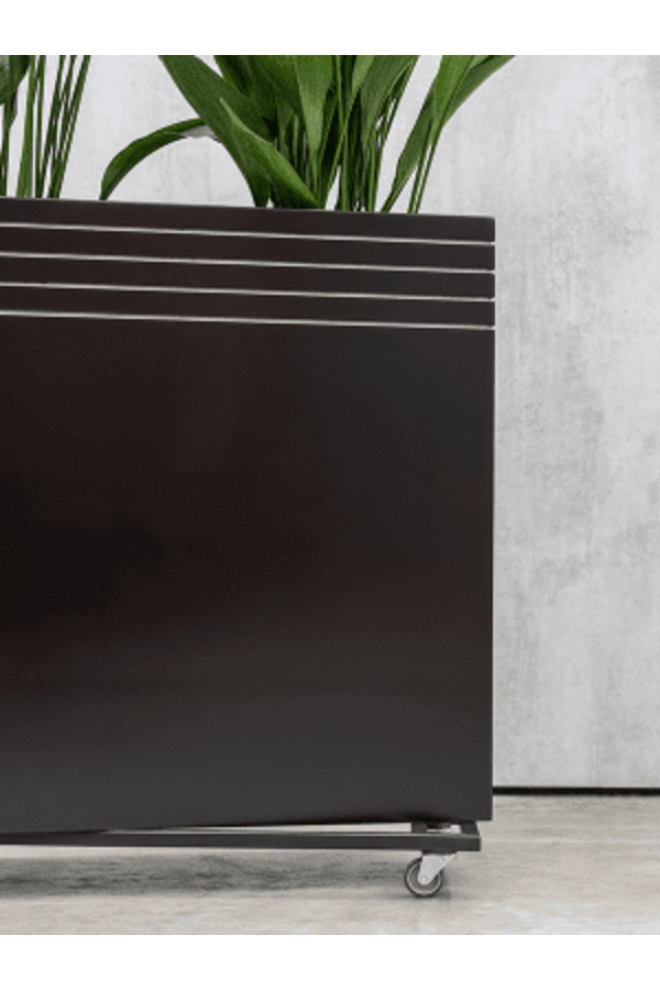 Baq Line-Up Rectangle Noir mat (avec bac intérieur et plateau à roulettes)