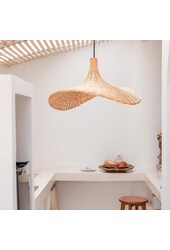 Rotanlamp | Natuurlijke lampenkap SAYAN trechtervormige hanglamp gemaakt van natuurlijke vezels (2 maten)