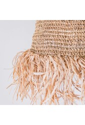 Raffia Boho Lampenkap – Hanglamp – Hanglamp – Handgeweven Plafondlamp met Lange Franjes (3 maten Ø 30/40/50 cm) KALIMA
