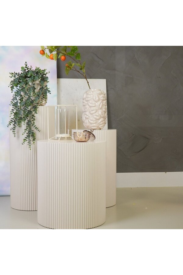 Bijzettafel / pilaarcilinder - MDF - zand - 30x54cm