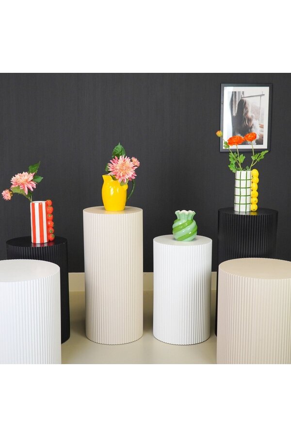 Bijzettafel / pilaarcilinder - MDF - zand - 30x54cm