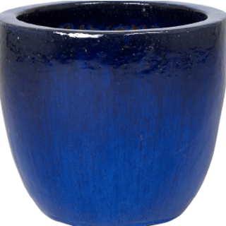 Blauwe bloempot