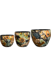 Designed By Lammie Pot Rose Rouge (set van 3)