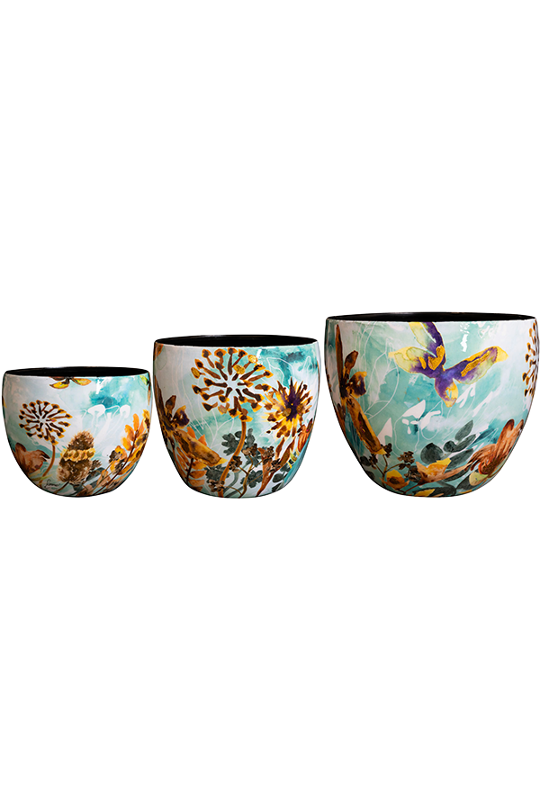 Designed By Lammie Pot Rose Rouge (set van 3)