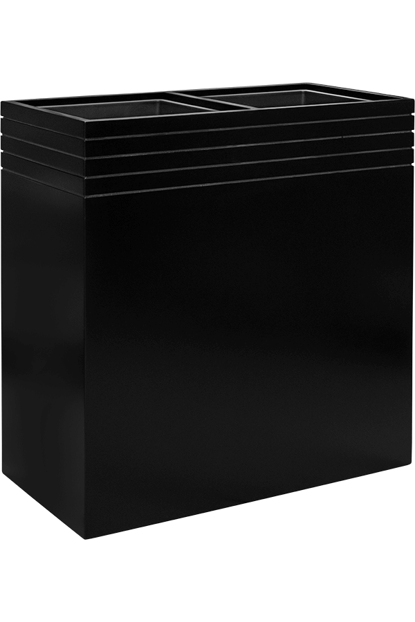 Baq Line-Up Rectangle Blanc Mat (avec bac intérieur et plateau à roulettes)