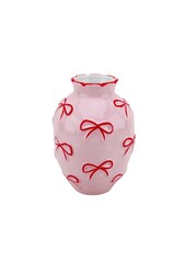 Vaas - Bloemvaaslinten - Lichtroze/rood -13,5x13,5x19cm