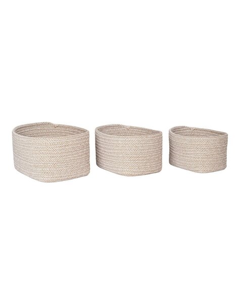 Cadima Basket - Mand, katoen, beige, set van 3