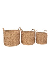 Krabi Basket - Mand, zeegras, naturel, set van 3