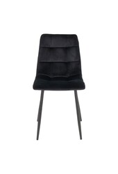 Middelfart Chaise de salle à manger - Velours polyester, Acier, Noir - Lot de 2