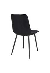 Middelfart Chaise de salle à manger - Velours polyester, Acier, Noir - Lot de 2