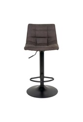Tabouret de bar Middelfart - Gris foncé, Microfibre, Pieds en métal noir, 43x43x88/108cm - lot de 2