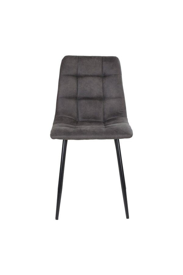 Chaise de salle à manger Middelfart - Microfibre, Acier, Gris - Lot de 2