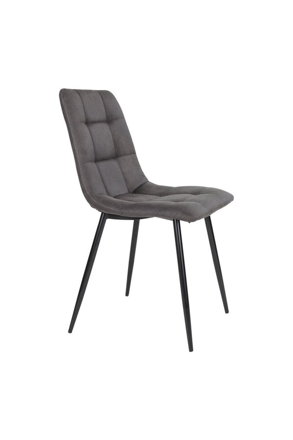 Chaise de salle à manger Middelfart - Microfibre, Acier, Gris - Lot de 2