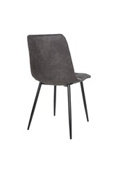 Chaise de salle à manger Middelfart - Microfibre, Acier, Gris - Lot de 2