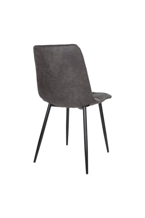 Chaise de salle à manger Middelfart - Microfibre, Acier, Gris - Lot de 2