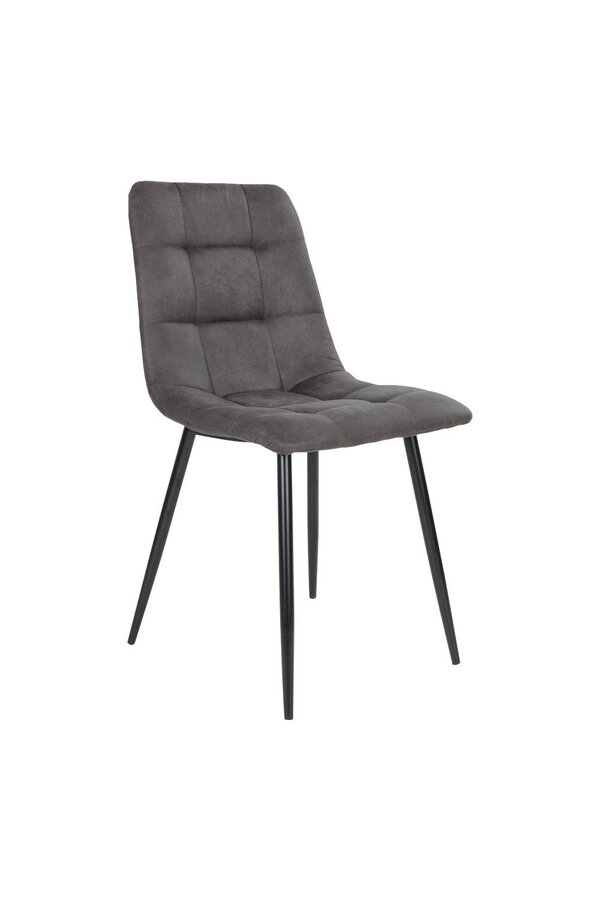 Chaise de salle à manger Middelfart - Microfibre, Acier, Gris - Lot de 2