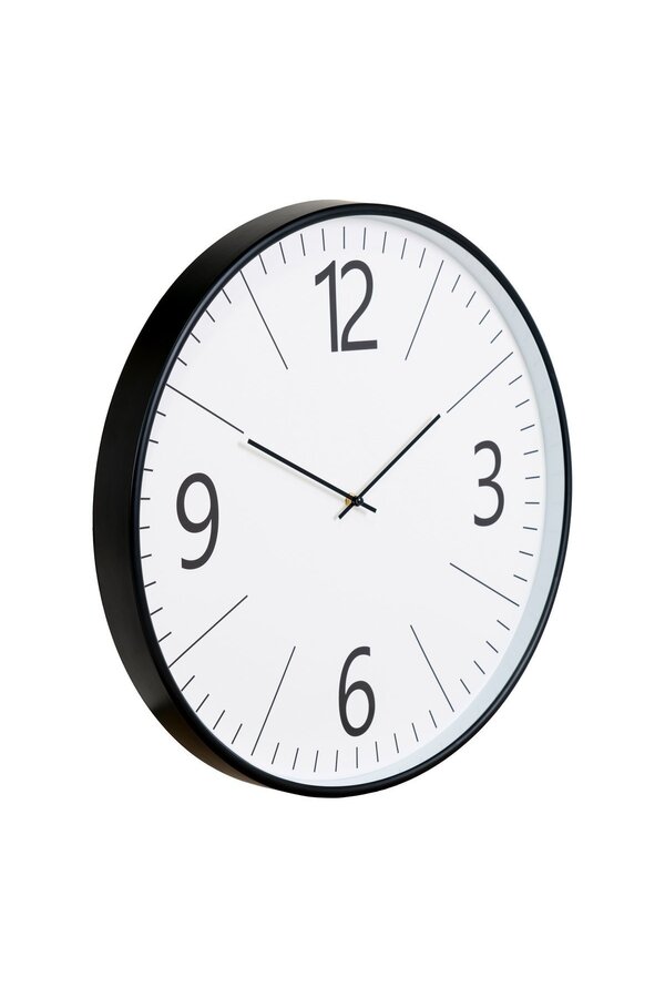 Biel Wandklok - Zwart/Wit, Glas/Kunststof, Ø51 cm