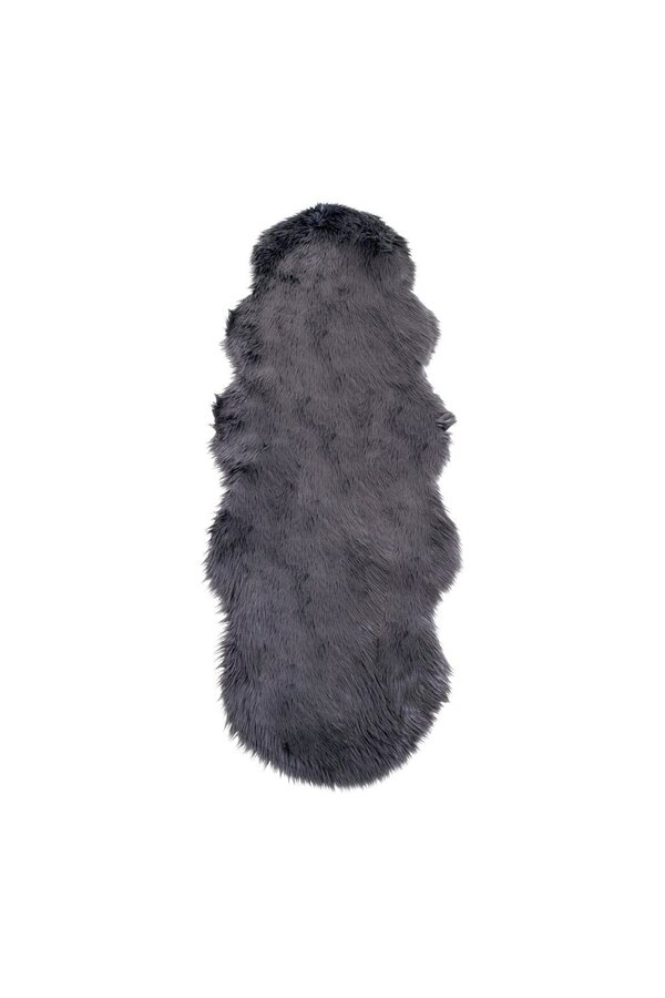 Lamsleer Kunstmatig - Polyester, Grijs - 60x180 cm