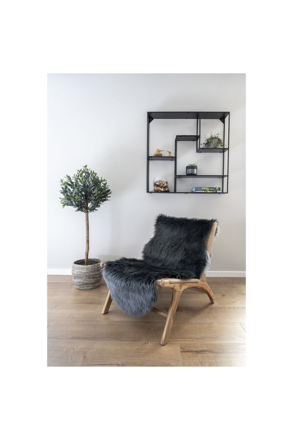 Lamsleer Kunstmatig - Polyester, Grijs - 60x180 cm