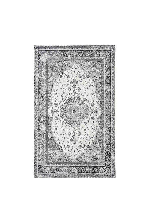 Havana Deurmat - Chenille Polyester, Zwart/Wit - 50x80 cm