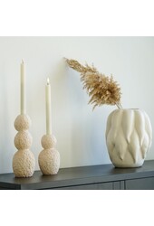 Kaarsenhouder - Kaarsenhouder, cement, naturel, set van 2