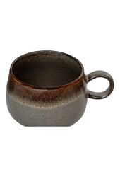 Selma Mug - Mok, keramiek, grijs/bruin, ø10x7,5 cm, set van 4