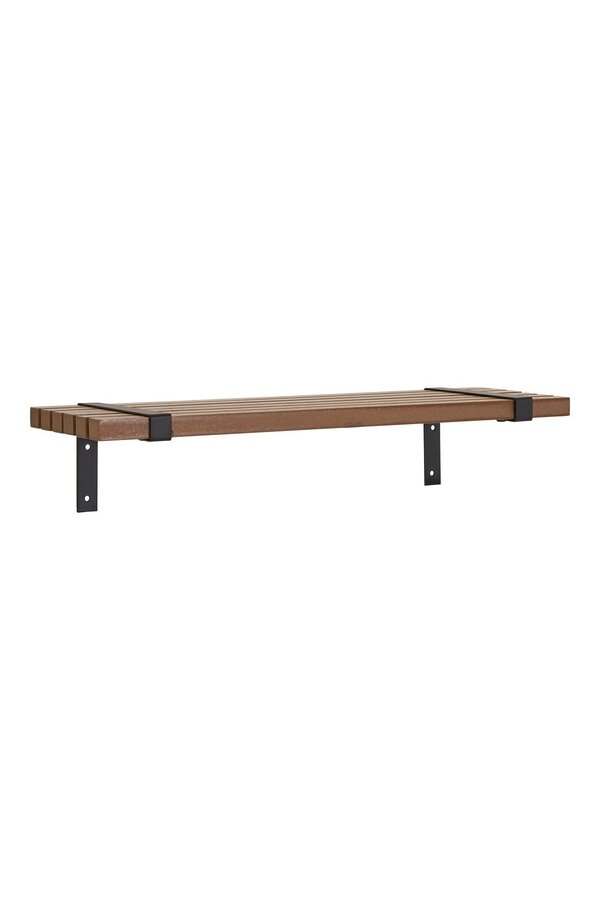 Luxor wandplank - Natuurlijk/zwart, MDF/Ash -fineer/metaal, 50x15x10 cm