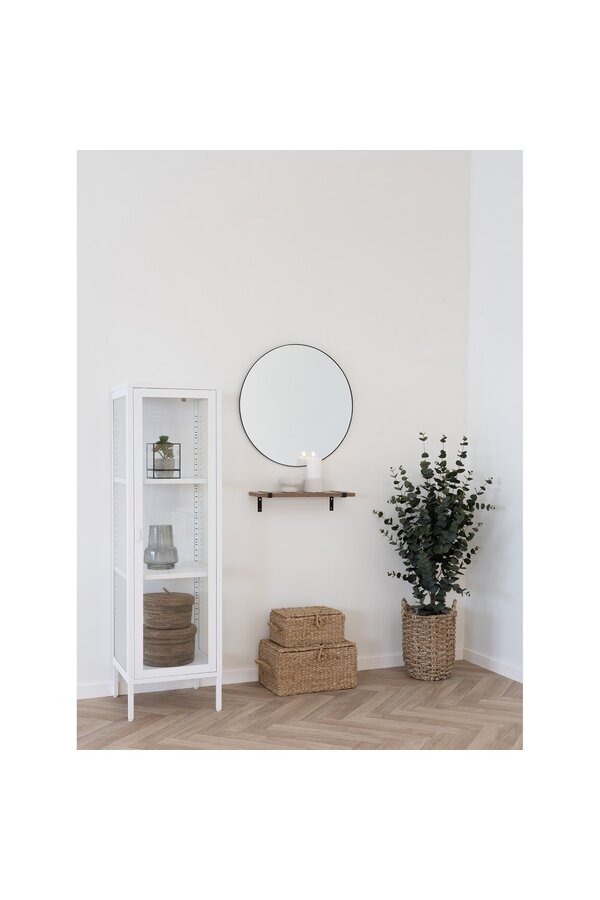 Luxor wandplank - Natuurlijk/zwart, MDF/Ash -fineer/metaal, 50x15x10 cm