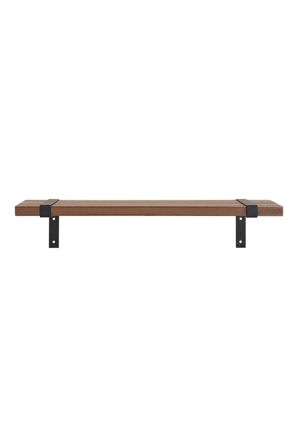 Luxor wandplank - Natuurlijk/zwart, MDF/Ash -fineer/metaal, 50x15x10 cm