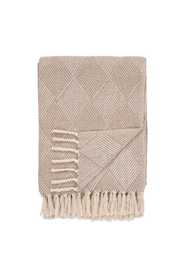 Bursa Plaid - Taupe/Beige, Katoen, Polyester, 130x180 cm