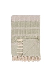 Manisa Plaid - Groen/Beige, Katoen, Polyester, 130x180 cm