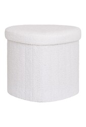 Medford Pouf - Wit, polyester/schuim/multiplex, 36,5x42.5x37,5 cm