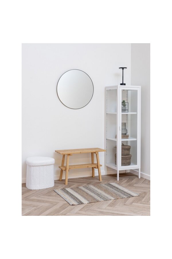 Medford Pouf - Wit, polyester/schuim/multiplex, 36,5x42.5x37,5 cm