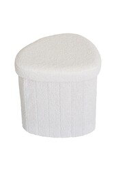 Medford Pouf - Wit, polyester/schuim/multiplex, 36,5x42.5x37,5 cm