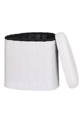 Medford Pouf - Wit, polyester/schuim/multiplex, 36,5x42.5x37,5 cm