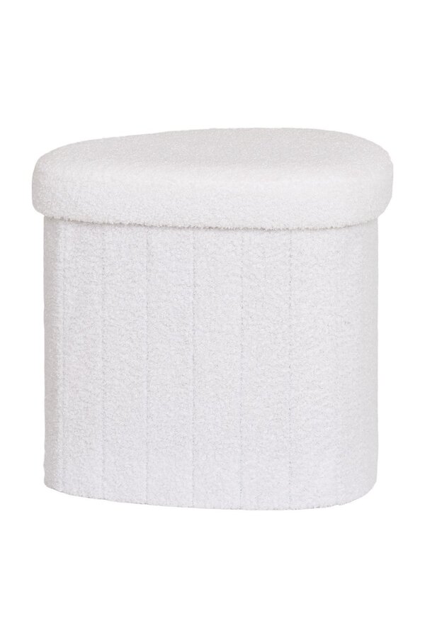 Medford Pouf - Wit, polyester/schuim/multiplex, 36,5x42.5x37,5 cm