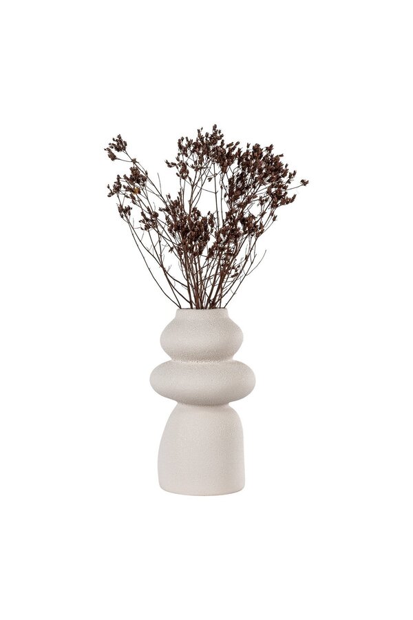 Vaas - Beige, Steengoed, Ø14,5x26,5 cm